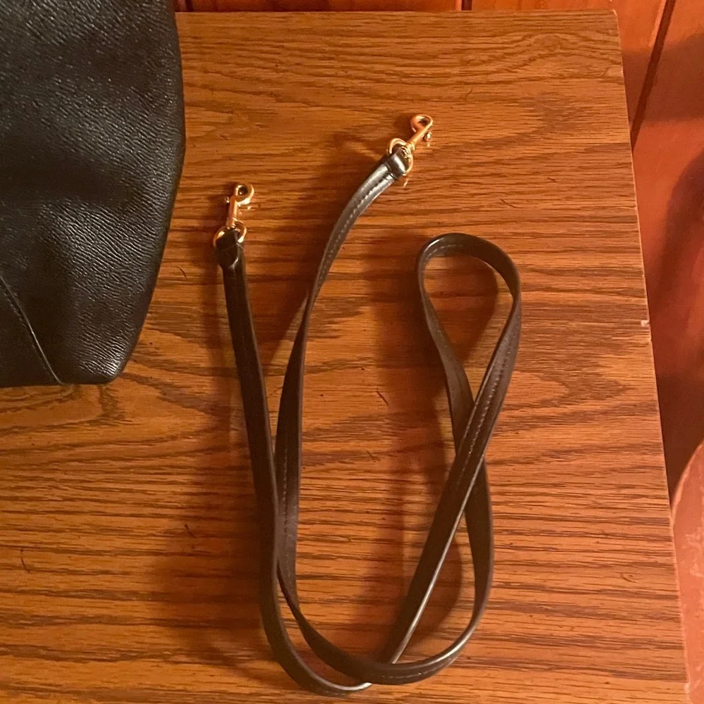 Coach Black Leather Tote with Gold-Tone Hardware - Picture 5 of 16